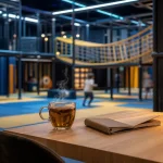 Salle de jeux indoor : coin parent et espace de jeux