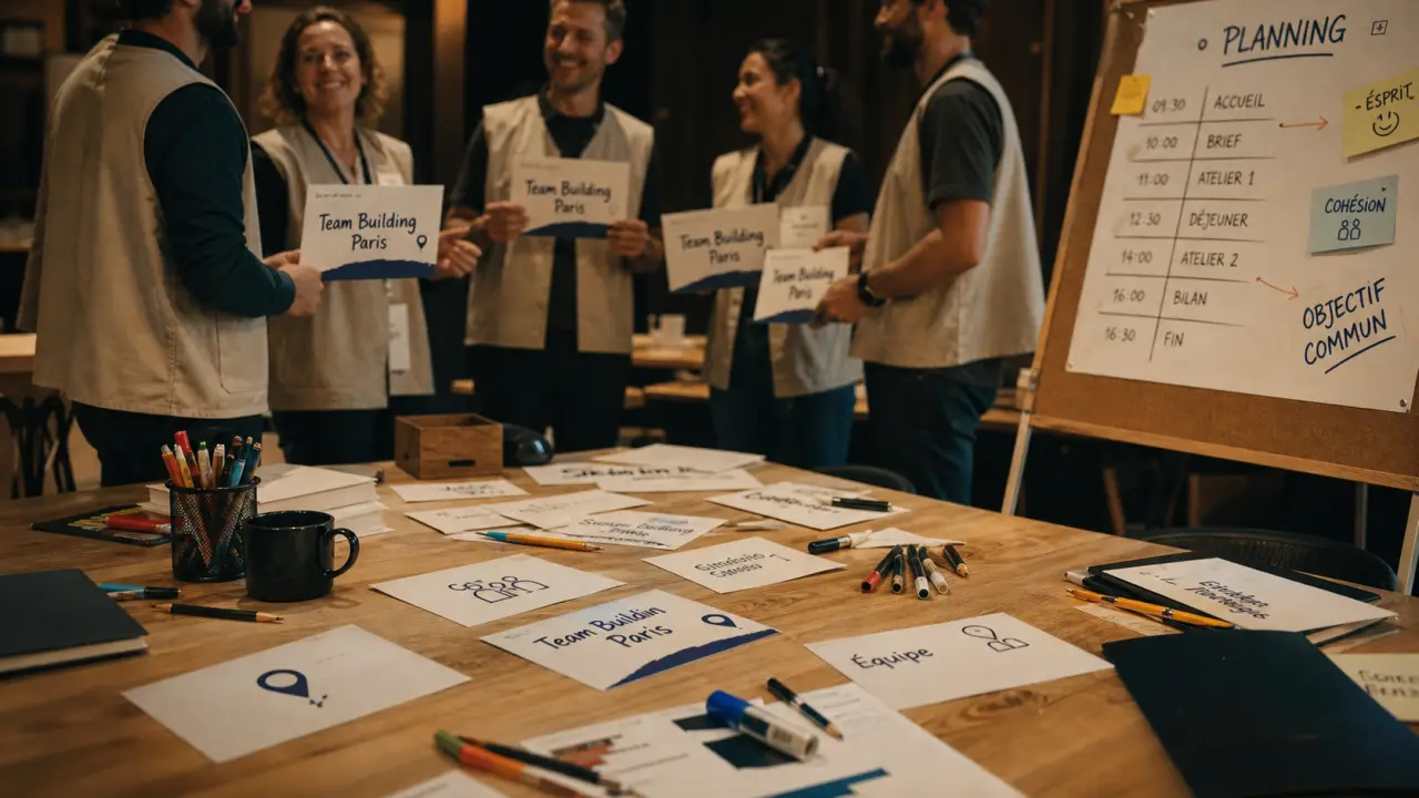 Team building paris en salle privatisée à Paris, équipe en briefing