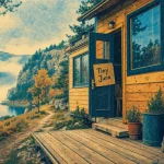 Tiny house jura au bord du lac, terrasse bois et forêt