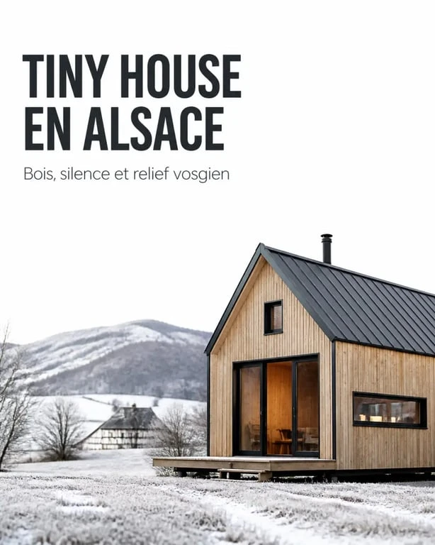 Tiny house alsace dans un paysage vosgien, ambiance locale et hivernale