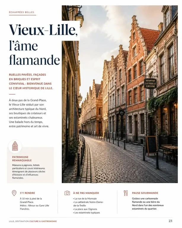 Sortie week-end à Lille dans le Vieux-Lille avec ses façades historiques