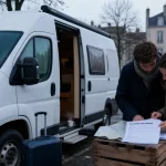 location van aménagé Nancy, van 2 couchages au petit matin