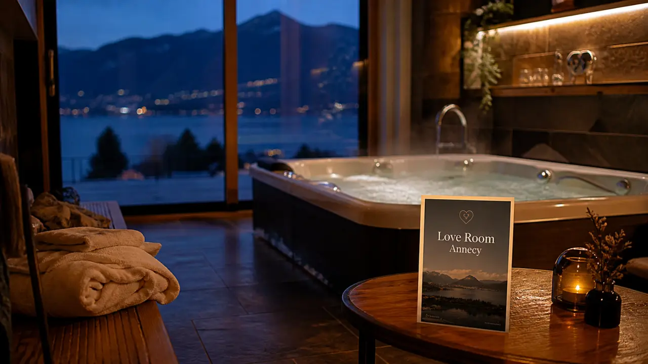 Love room Annecy avec jacuzzi privatif et vue lac