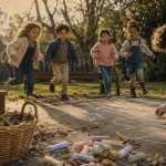 Activités extérieures enfants : jeu de craie au jardin
