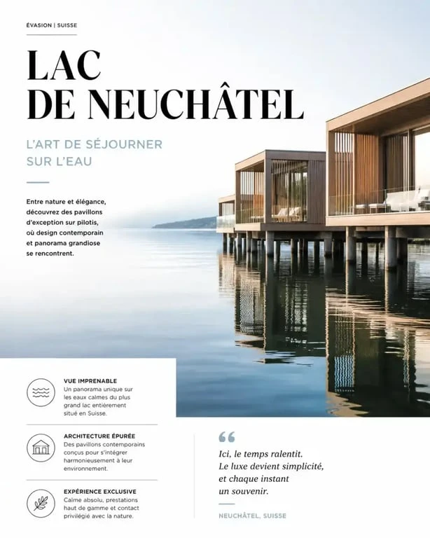 Hébergement insolite au Palafitte sur le lac de Neuchâtel pour un voyage insolite en Suisse.