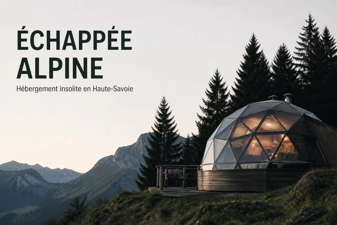 Altipik nuit insolite haute savoie dans un hébergement atypique de montagne au coucher du soleil