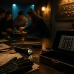 Escape game mission impossible Montpellier : table de décryptage, mallette à code et décor d’agent secret.