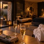 Love room Loire-Atlantique : intérieur jacuzzi privatif moderne