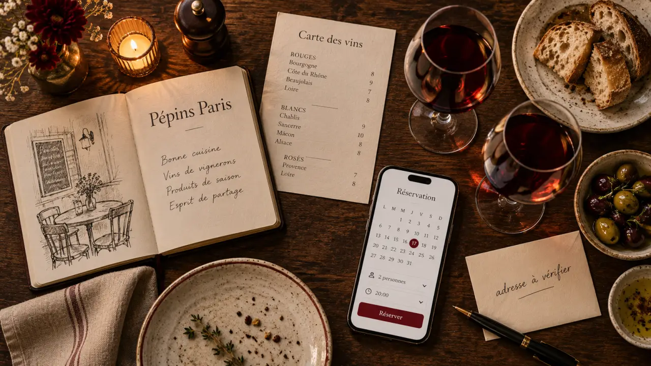 Pépins : restaurant bar à vin paris, adresse à vérifier
